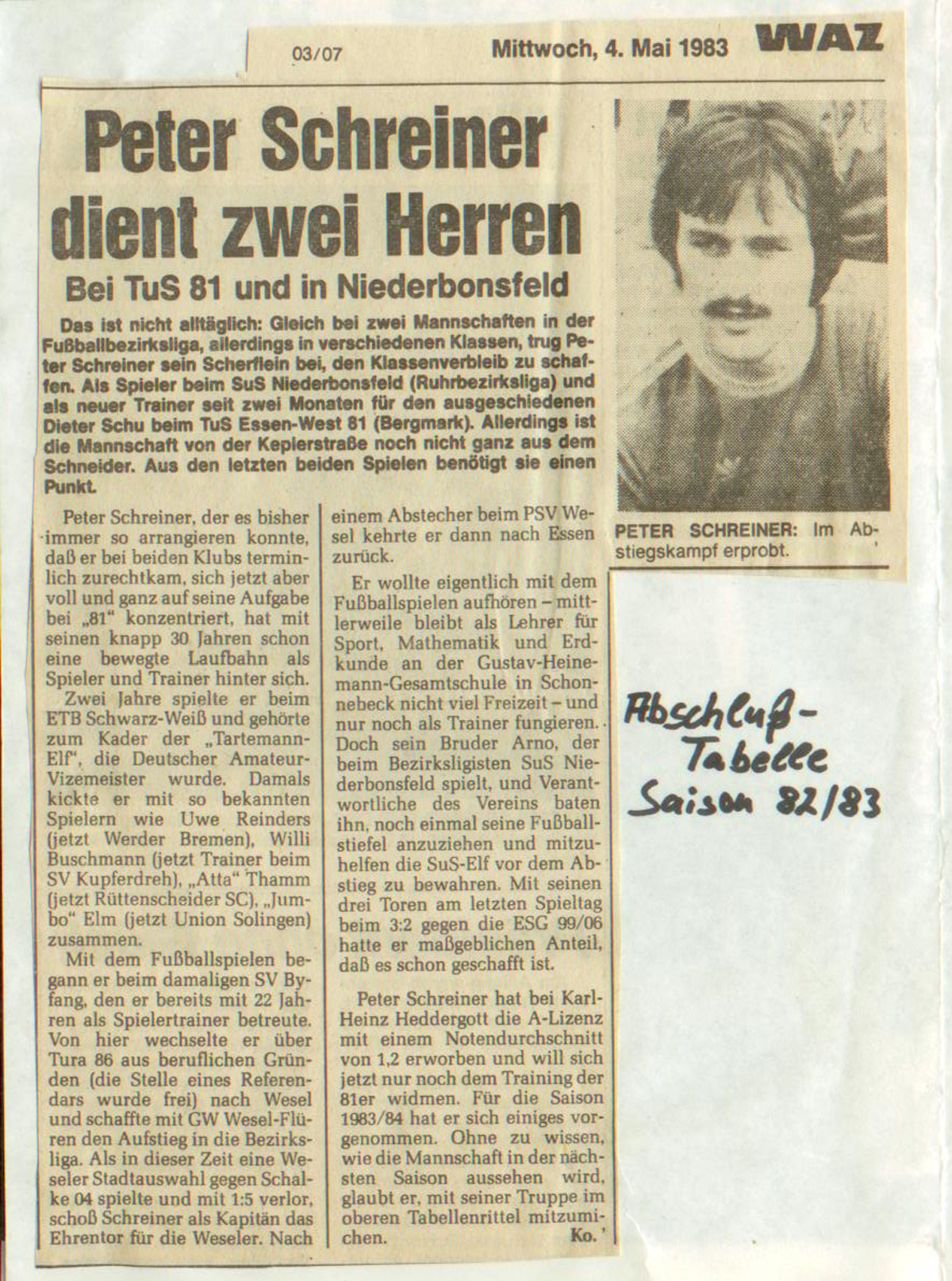 Trainer und Spieler in zwei Vereinen